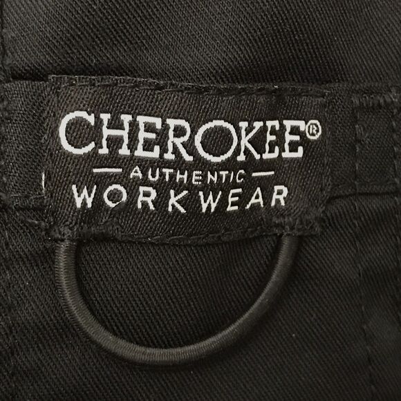 Cherokee Workwear Scrub Jacket Women's 2X Black Long Sleeved Snap Front Top - Picture 5 of 10